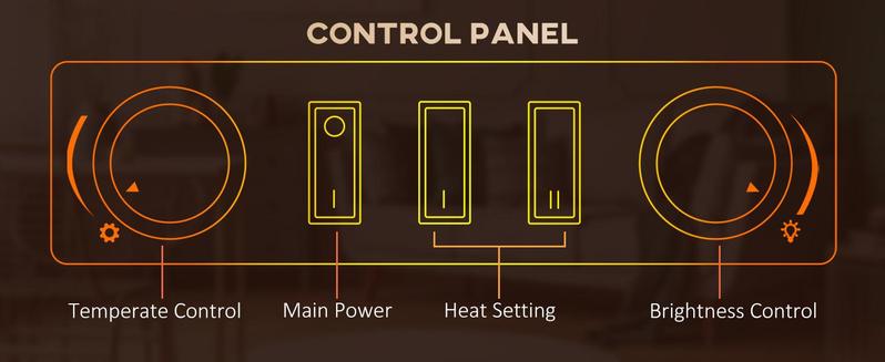 HOMCOM 22" Electric Fireplace Heater with Flame Effect, Freestanding, 750W/1500W