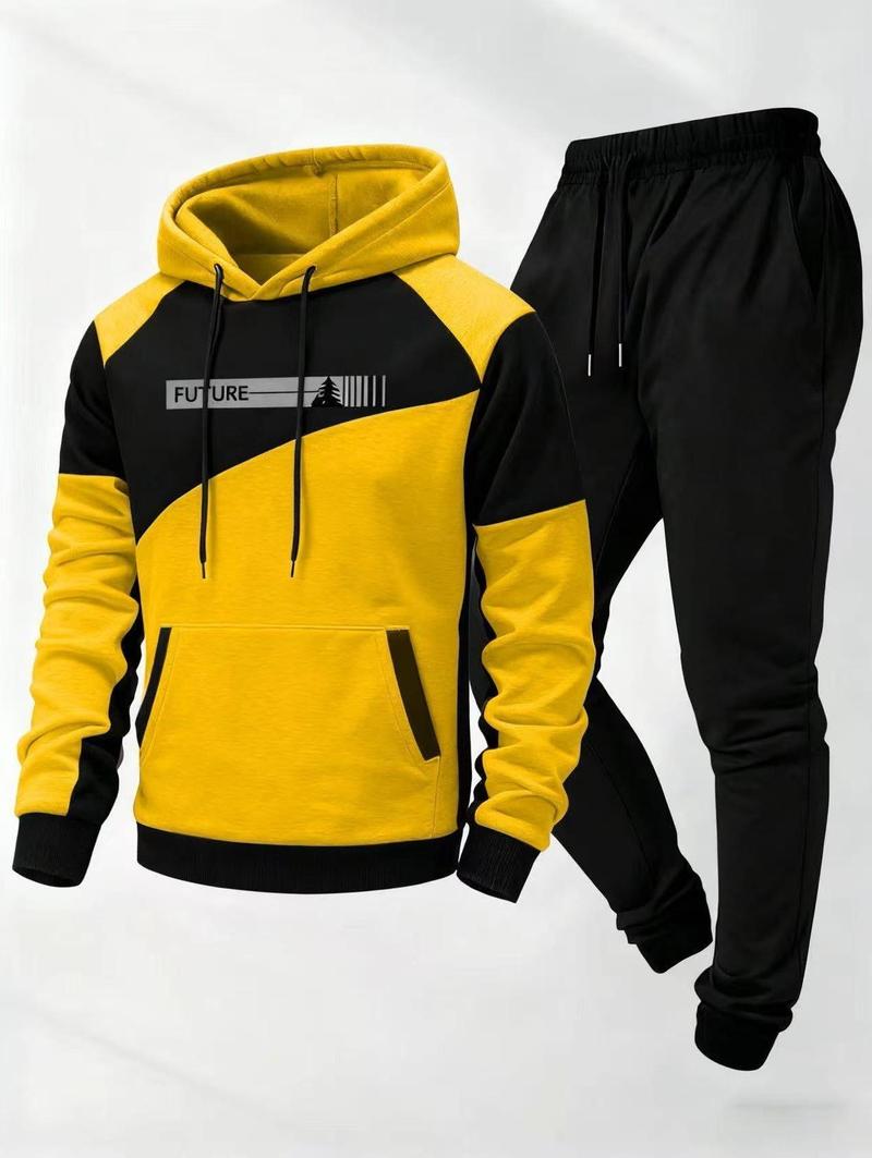 Men's New Hooded Set Stylish Hooded Sweatshirt & Casual Pants Fashionable Versatile for Business Youthful Stylish Two-Piece Set