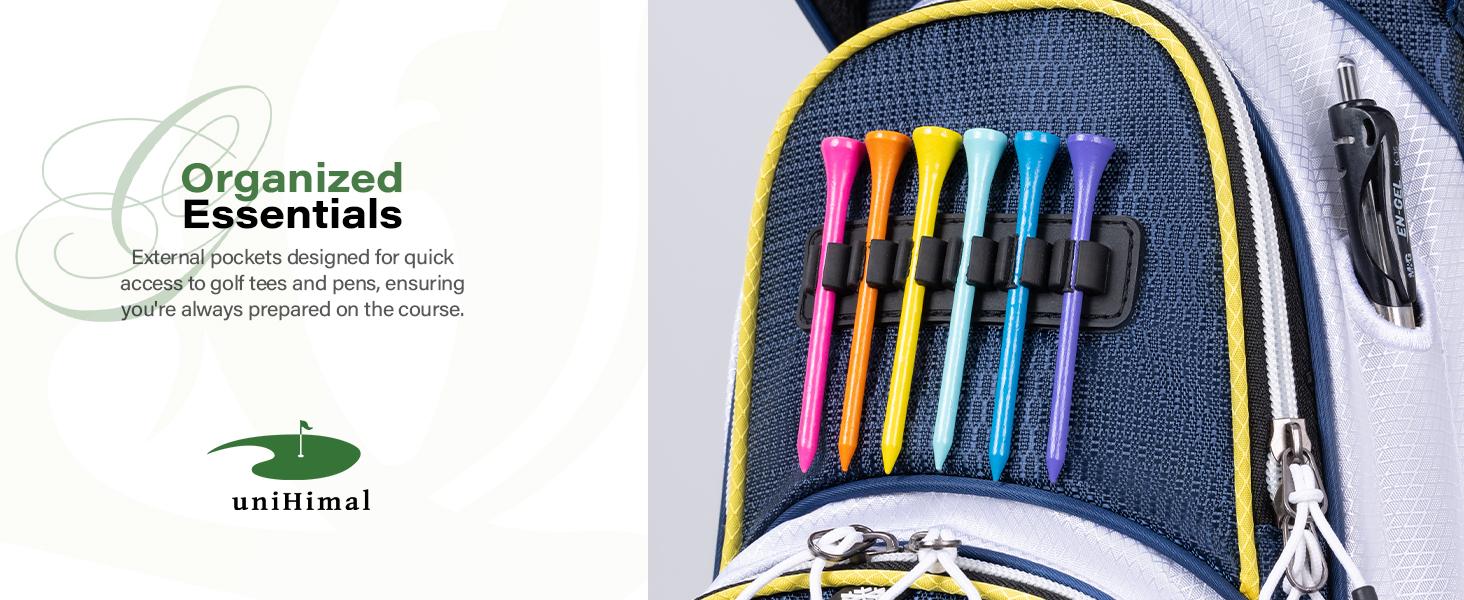 UNIHIMAL Golf Cart Bag with 14-Way Divider Top, Ample Storage Space, Men's Golf Bag with Handles and Umbrella Holder