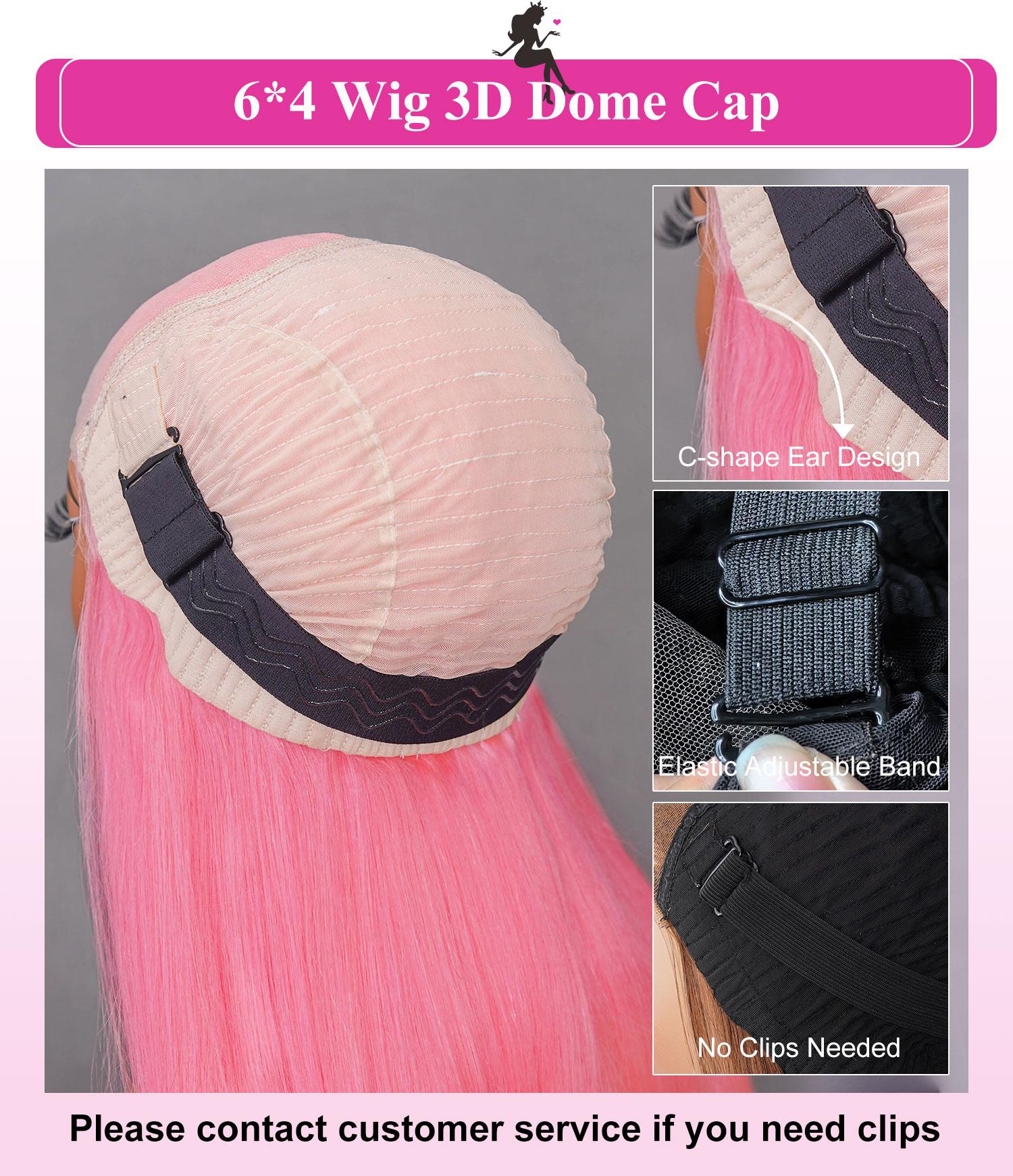 BGMgirl Hair Light Pink Straight 6*4 Wear Go 180% Density Pre Plucked Pre Cut Lace Closure Wig Glueless Colored Human Hair Wig TikTokShopBlackFriday