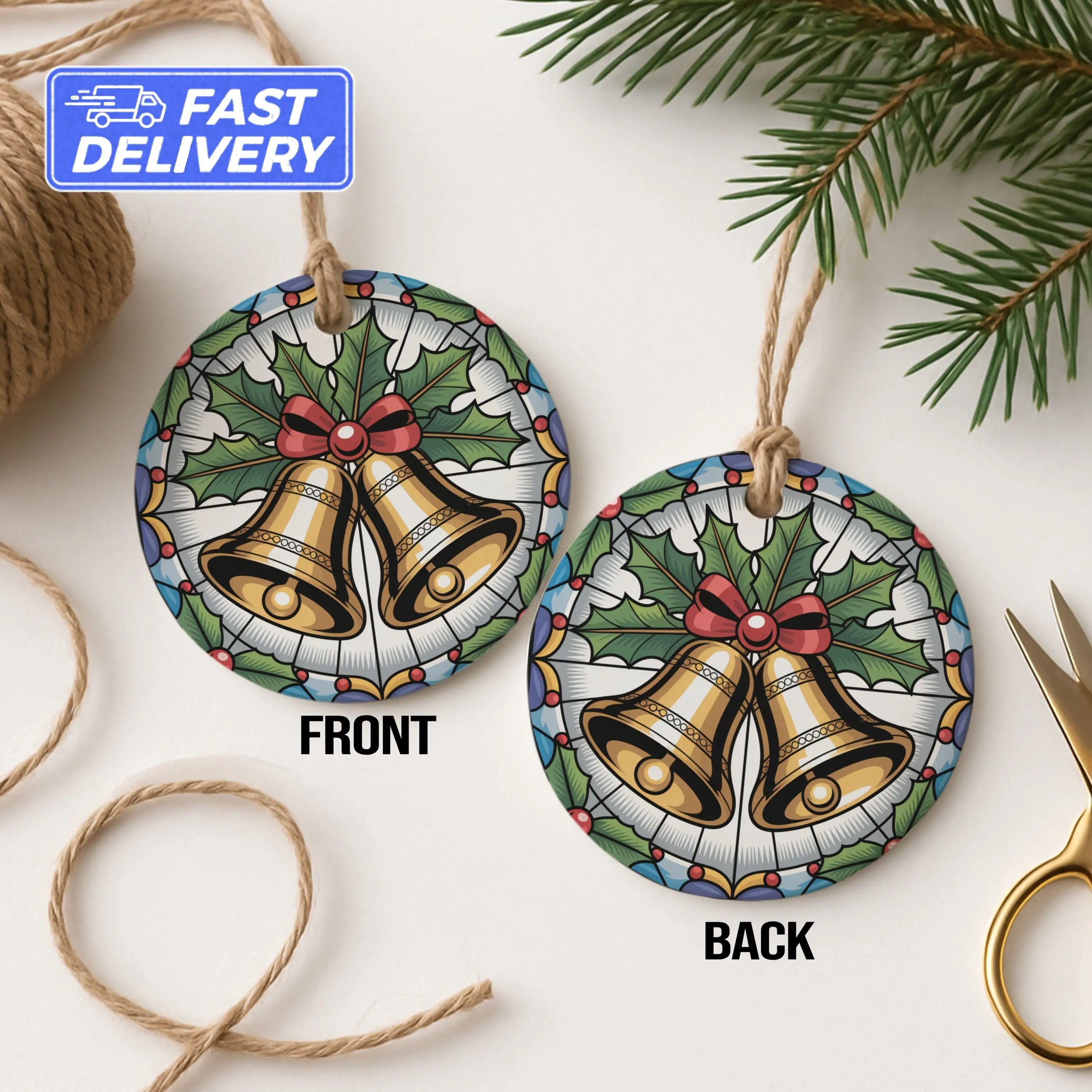 Bells Ornament, Christmas Ornament, Holiday Decor, Gift for Christmas, Jingle Bells, Festive Ornament, Seasonal Ornament