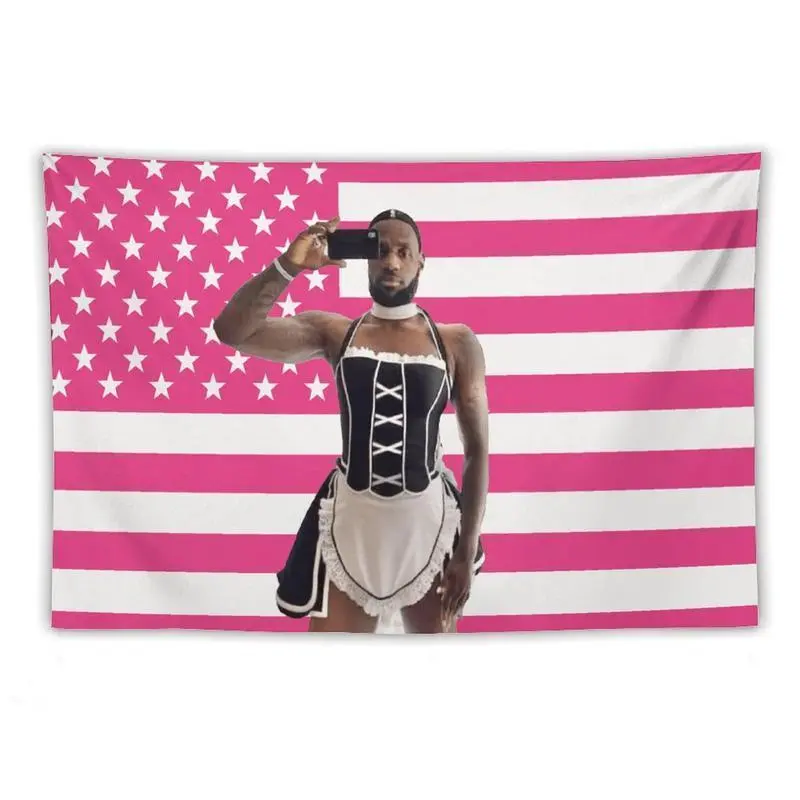 LeBron Raymone James Sr. Retro-Inspired Tapestry Wall Hanging - Strong, Bright Colors Home Decor, Hand Wash Accessory for Living Room, Decor Inspo Backdrop