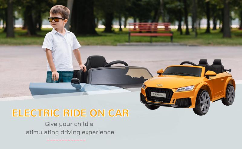 Aosom 6V/12V Kids Ride on Car, Licensed Audi RS E-tron GT 3.1 MPH Electric Car, with Remote Control, 4 Wheels with Suspension, Horn, Music, Lights Fun