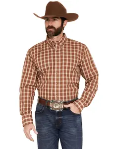 Wrangler Men's Riata Assorted Plaid Print Long Sleeve Button-Down Western Shirt - 112374843