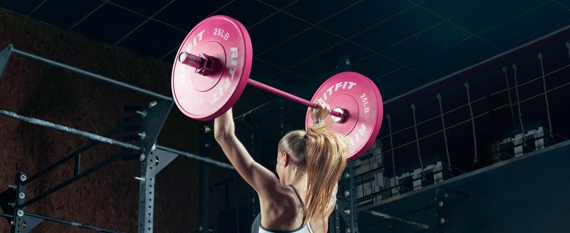 RITFIT 4ft Olympic Barbell for Squat, Deadlift, Curl, and Bench Press - 350lbs/500lbs Capacity fitness exercise olympic weight fit woman