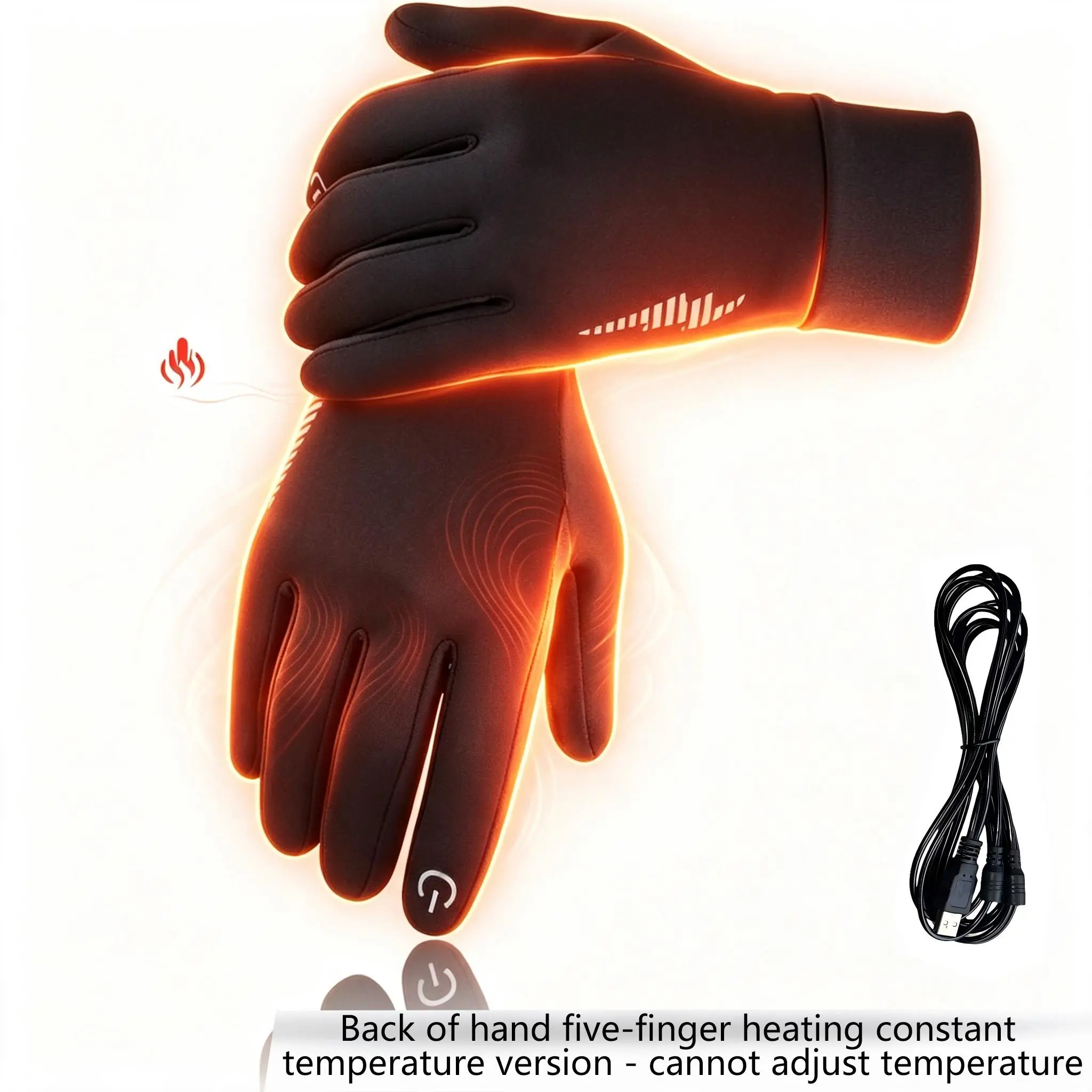 Rechargeable Full Palm Heated Gloves, Touch-Screen Winter Thermal Windproof Cold-Resistant Gloves, Ideal Christmas Gift for Adults for Skiing, Outdoor Winter Sports