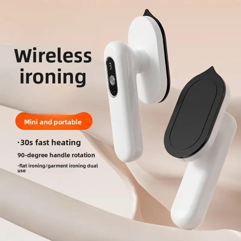 Cordless Multi-Function Iron - 2-in-1 Compact Handheld Travel Iron with 30s Fast Heating, 90-Degree Rotatable Handle, for Clothes Shaping, Shaving, Hair Removal (Home & Travel Steamer), 2-In-1 Travel Irons, Compact Travel Irons