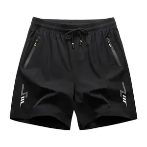 Men's Ultra-Light Quick Dry Running Shorts, Breathable Summer Sports Shorts with Reflective Stripe for Gym Workout