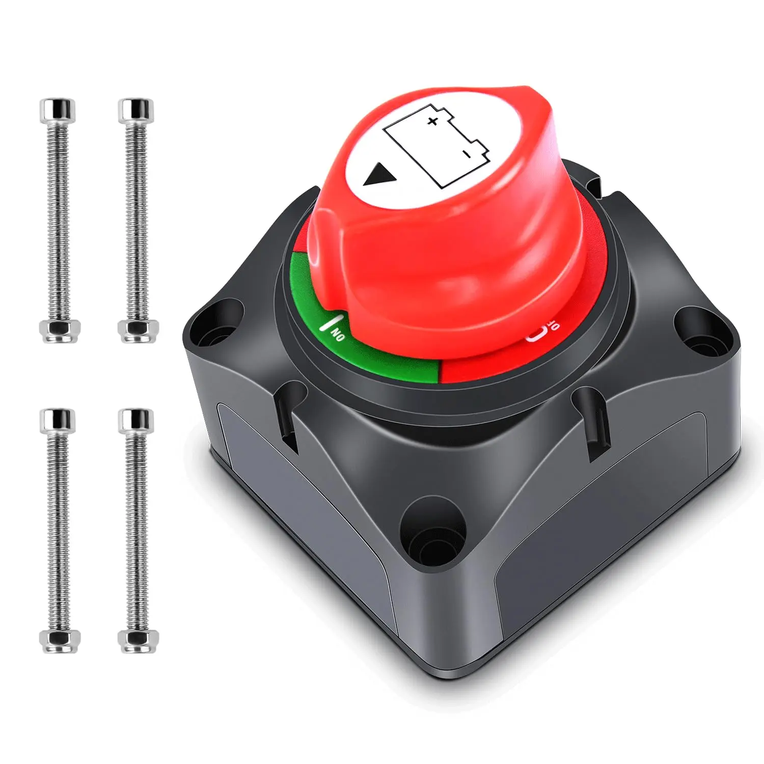 Nilight 12V-48VDC Heavy-Duty Waterproof Battery Disconnect Switch, ABS Plastic Isolator with 1250A Momentary On/Off, 455A Intermittent Cut, Panel Mount Bolt-In Design for Car, Camper, Maintenance & Super Safety Protection Against Short Circuit