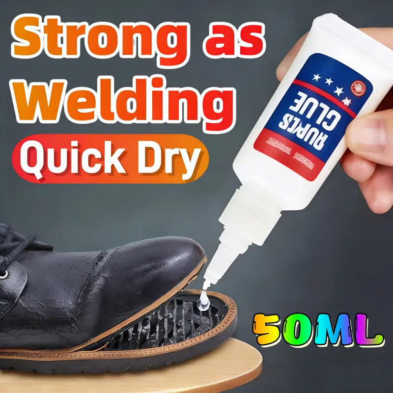 Magic Glue Shoe Glue New Super Glue 50ML Clear Strong Adhesive Fast Drying Cyanoacrylate for Wood Rubber Leather Plastic Metal Rhinestone Jewelry DIY Crafts