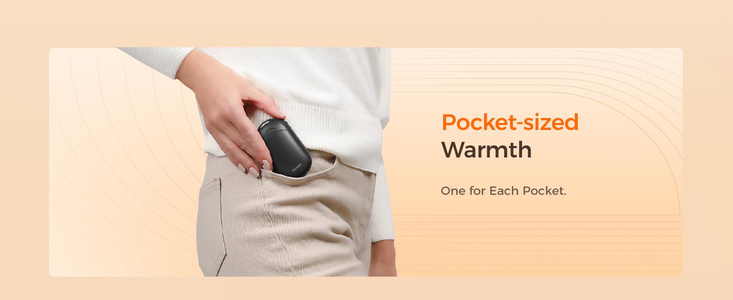 Ocoopa Hand Warmers Rechargeable 2 Pack 2025 Upgraded 5000mAh Electric Portable Pocket Heater with 3 Modes & 16h Runtime Ideal for Skiing Hunting & Christmas Gift