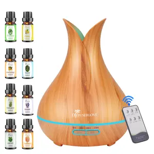 13.53oz Aroma Diffuser, Essential Oil Diffuser With 8 Bottle Essential Oil Set With Multi-Color LED Lights And 3 Time Slots, Ultra Silent Aroma Diffuser For Home Bedroom