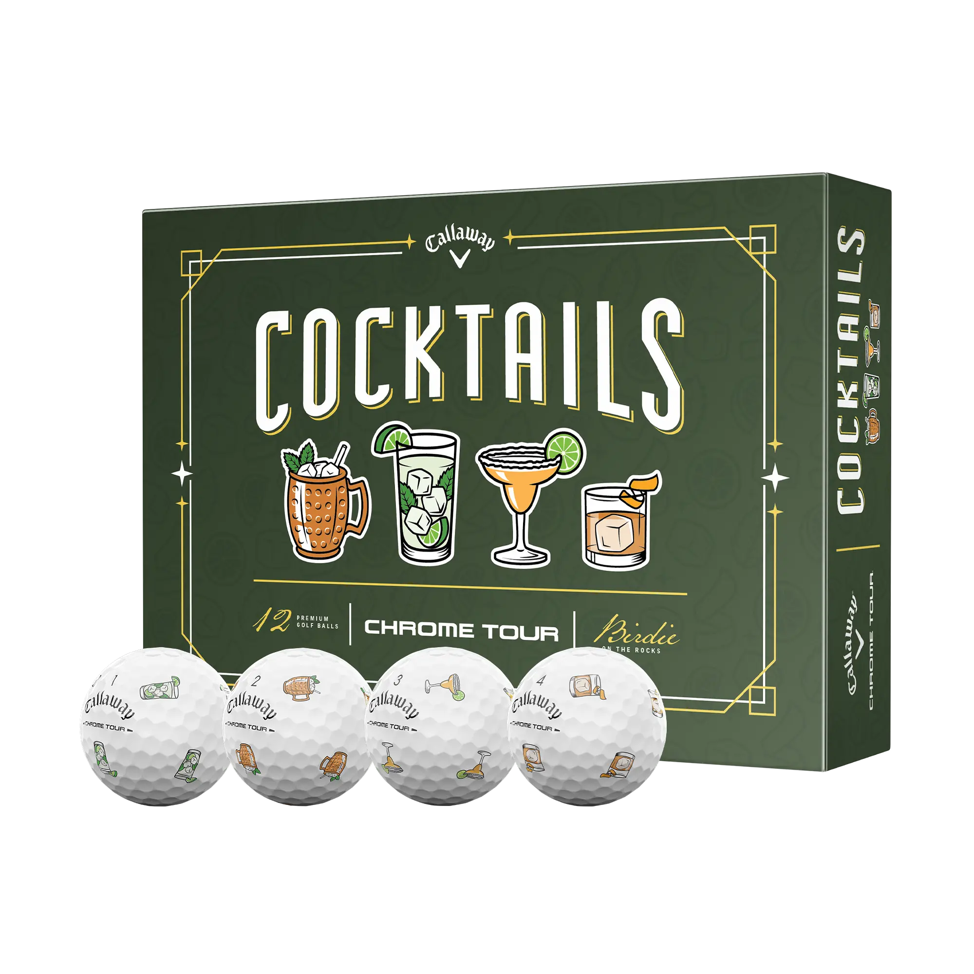 Callaway Chrome Tour Cocktails Golf Balls, White Golf Supply for Enthusiasts
