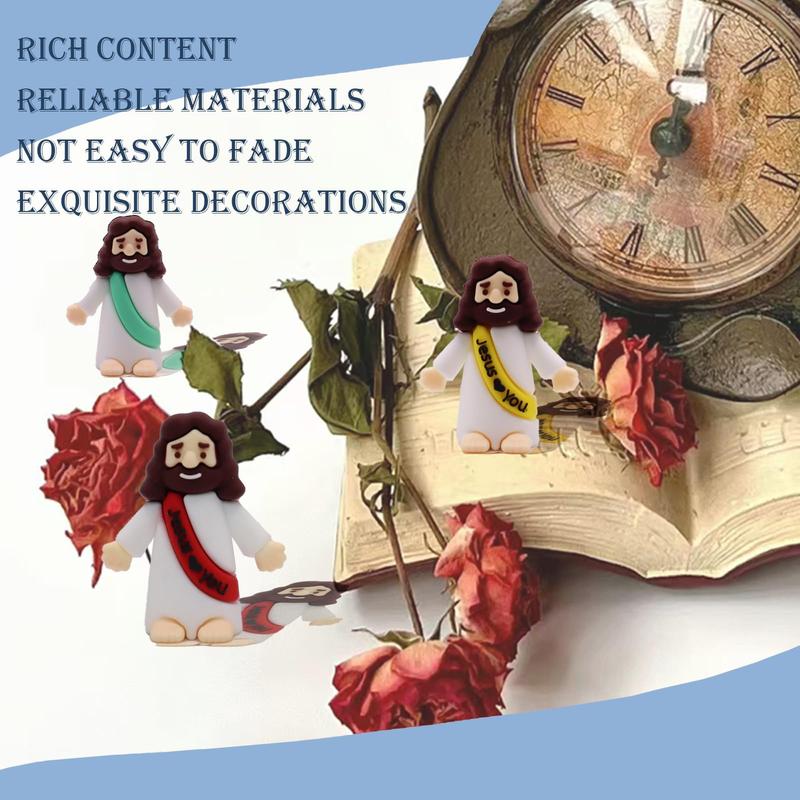 Bememo 30 Pcs Little Jesus Figures Original Design Jesus Love You Mini Rubber Toys to Hide and Seek Christmas Religious Party Favors Sunday School Baptism Gifts(Lively Colors)