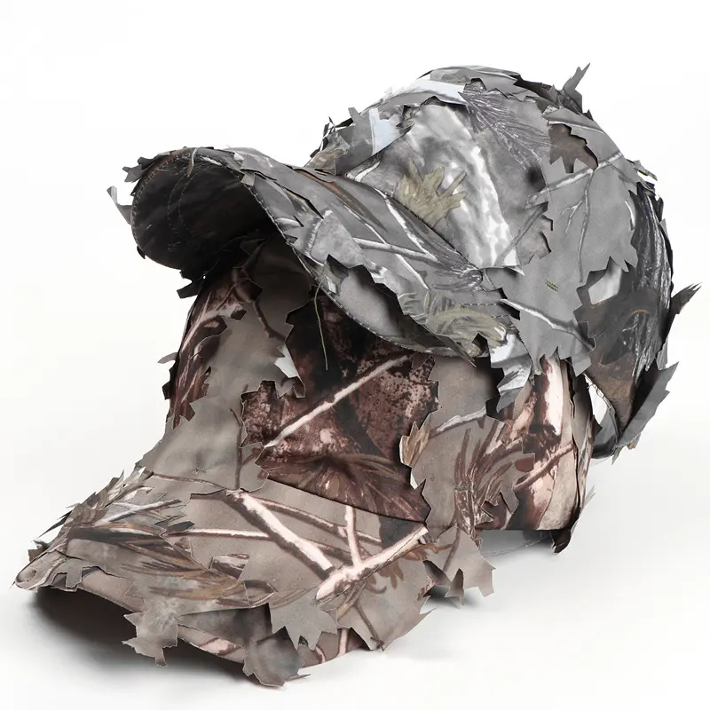 Baseball Cap Outdoor Training Leaf Imitation Camouflage Duckbill Cap Jungle Camouflage Curved Brim Soft Top Sunshade Hat