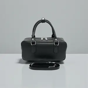 Italia Belezza Alisha Genuine Italian Leather Rectangular Mini Bag with Detachable Strap & Dual-Zip Closure for Versatile Wear