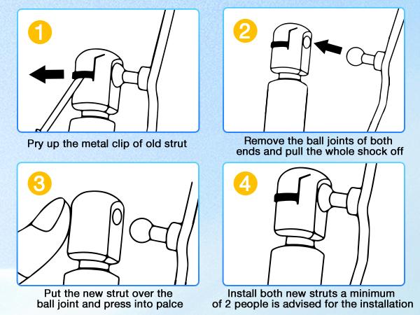 Nilight Rear Hatch Struts 6262 for 2002-2006 Cadillac Escalade, Tailgate Lift Supports Rear Door Shocks 24 Inch for 2000-2004 Chevy Suburban Tahoe, 2000-2004 GMC Yukon, 2PCS Set Rod