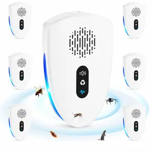 Plug-in Ultrasonic Pest Repeller, Smart Variable-Frequency Indoor Bug Shield with Night Light, Radiation-Free Household Item for Home & Apartment, Low Noise & Chemical Free, Safe for Kids & Pets