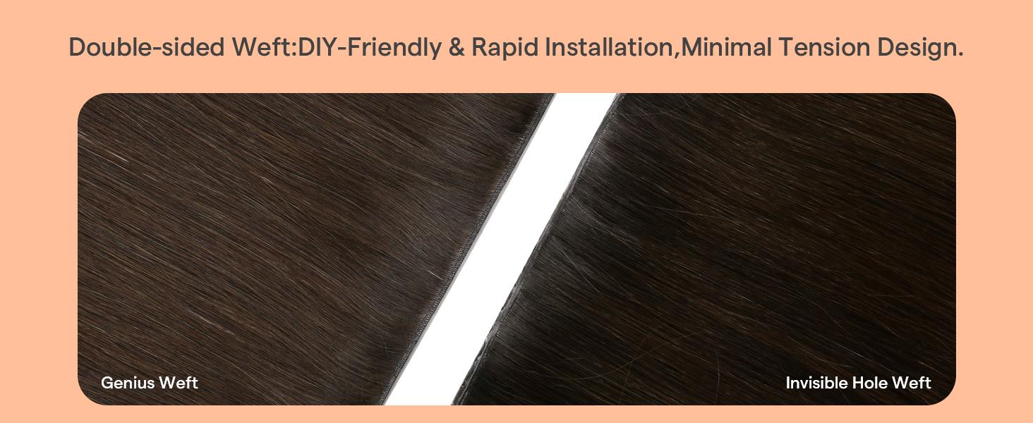 Full Shine  Butterfly Weft Hair Extensions Real Human Hair Hole Weft Invisible Genius Weft  #TikTokShopBlackFriday