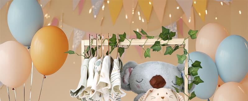 Wooden Baby Shower Crate Closet Wood Basket for Gifts with Handle Boy Girl Clothes Gender Reveal Storage Box for Newborn New Parent