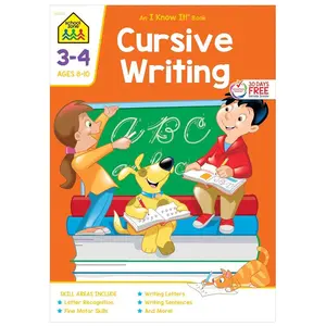 School Zone Cursive Writing Workbook: 32 Pages, 3rd Grade, 4th Grade, Practice Handwriting, Tracing, Letters, Ages 8 to 10 (I Know It! Book Series) Paperback – July 1, 2019
