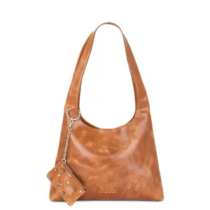 MARGESHERWOOD Large Halter Hobo Bag in Saddle Brown
