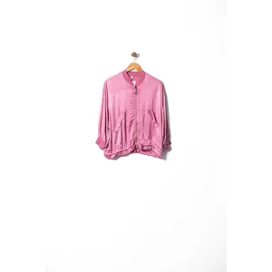 Satin Bomber Jacket – Soft Pink Elegance
