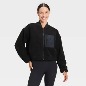 Women's High Pile Bomber Jacket - All In Motion