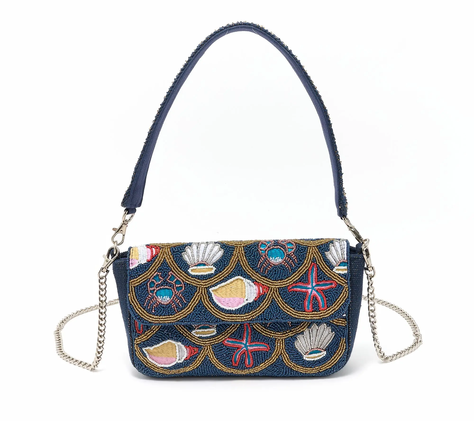 America & Beyond Embellished Shoulder Bag