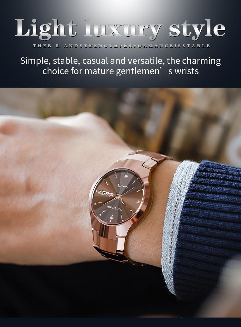 Men's casual and business round dial quartz watch, party fashion watch, daily clothing decoration, versatile trendy birthday gift watch