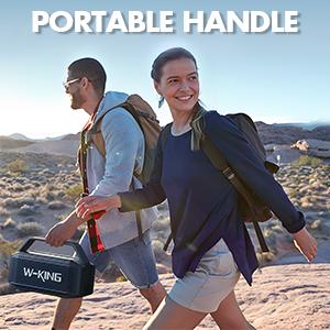 W-KING 60W (80W Peak) Portable Loud Bluetooth Speaker with Waterproof Design, Subwoofer, Large Outdoor Speaker Boombox for Party and Home Use Card Audio Handle Connection