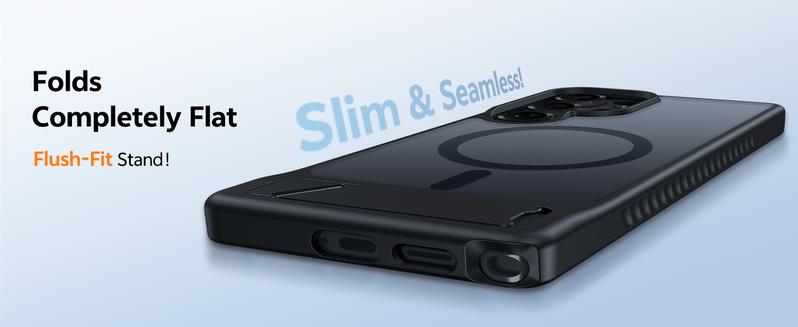 Durable Samsung Galaxy Sandblasted Back Panel Silicone Frame Shockproof Corners and Built-in Stand Phone Cases for Samsung Galaxy S25 S24 S23 Plus Ultra MagSafe Accessories