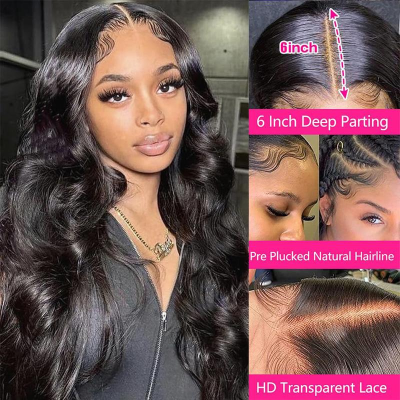 [30" = $114] 13x6 Lace Frontal Hair Wigs Human Hair 180% Density Brazilian Body Wave 13x4 Lace Front Wig For Women Wear and Go Glueless Wig Human Hair, 6x4 Pre-Plucked Pre-Cut HD Lace Ready to Wear Glueless Wigs, No Glue Lace Closure Wigs