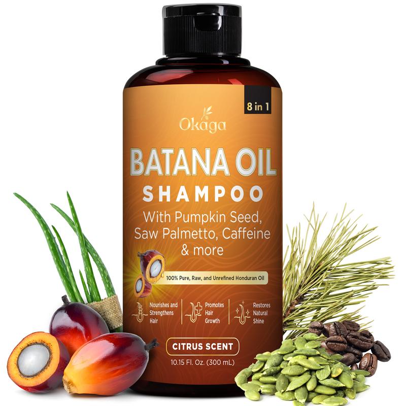 Okaga Shower Set - Batana Oil Shampoo & Conditioner - 8 in 1 Organic Haircare for Hair Growth Support, Cleansing, & Healthy Scalp - (2 x 300 mL)