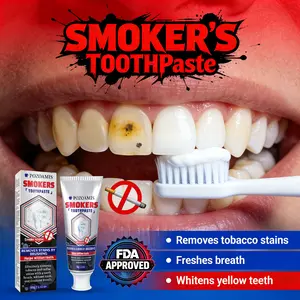 POZOBAMES Professional Whitening Toothpaste for Smokers Deep Stain Removal Technology Prevents Yellowing Plaque Advanced Enamel Support Daily Oral Defense Family Size Cleansing Antibacterial Brush Coconut Foam Scent - Coffee, Repair Cleanser