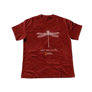 Gildan Men's and Women's T-shirt, Red National Geographic Dragonfly “why am I so fly” tee, Animal tee, Y2k Unisex Graphic Tees Gothic Grunge Emo Scene Amity Affliction Style Clothes Menswear Womenswear Streetwear