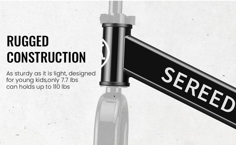 New Year's Gift – Upgraded SEREED Toddler Balance Bike for Boys and Girls Ages 2-5, No-Pedal Kids Bicycle Toy, Tool-Free Adjustment, Customizable Plate with Stickers, Birthday Gift Idea-TiktokshopHolidayHaul