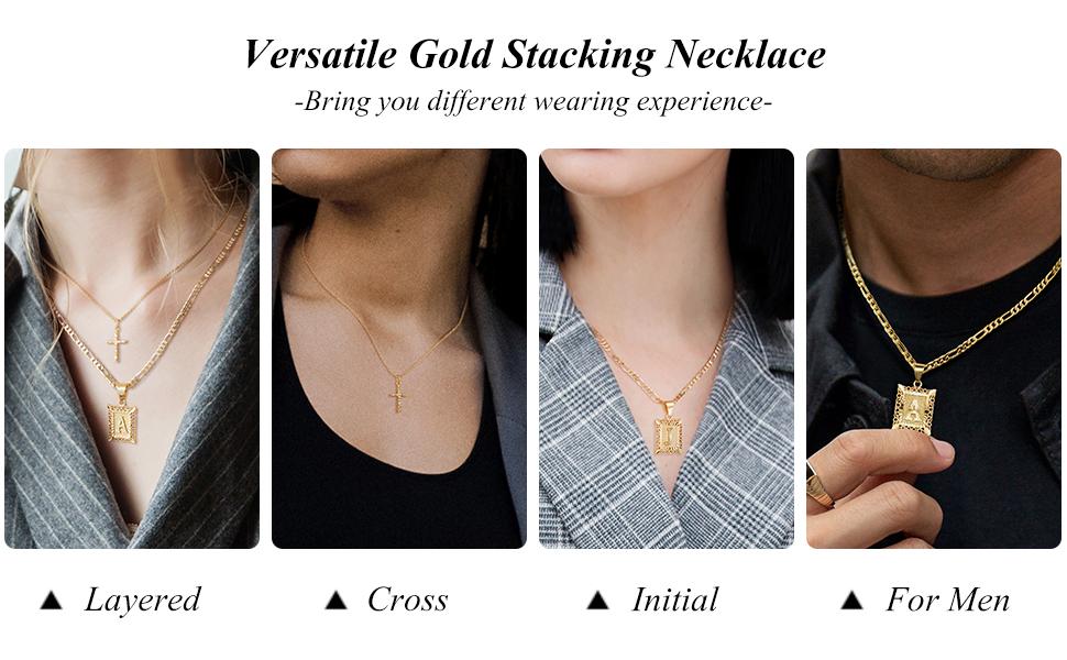 KissYan Gold Layered Initial Cross Necklace, 14K Gold Plated Layering Square Letter Pendant Figaro Chain Cross Choker from A-Z Capital Jewelry for Women Girls & Jewelry Mothers Day Gift Ideas DealsForYouDays,summeroutfits,vacationoutfits,beachoutfits KissYan Gold Layered Initial Cross Necklace, 14K Gold Plated Layering Square Letter Pendant Figaro Chain Cross Choker from A-Z Capital Jewelry for Women Girls & Jewelry Mothers Day Gift Ideas DealsForYouDays,summeroutfits,vacationoutfits,beachoutfits