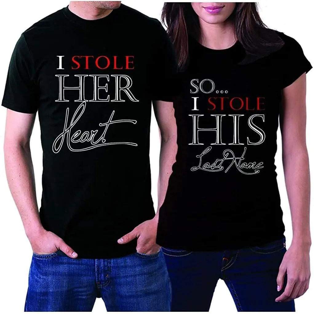 Matching Shirts for Couples, for Husband and Wife Anniversary, Wedding, Honeymoon T‑Shirts Gift, unisex