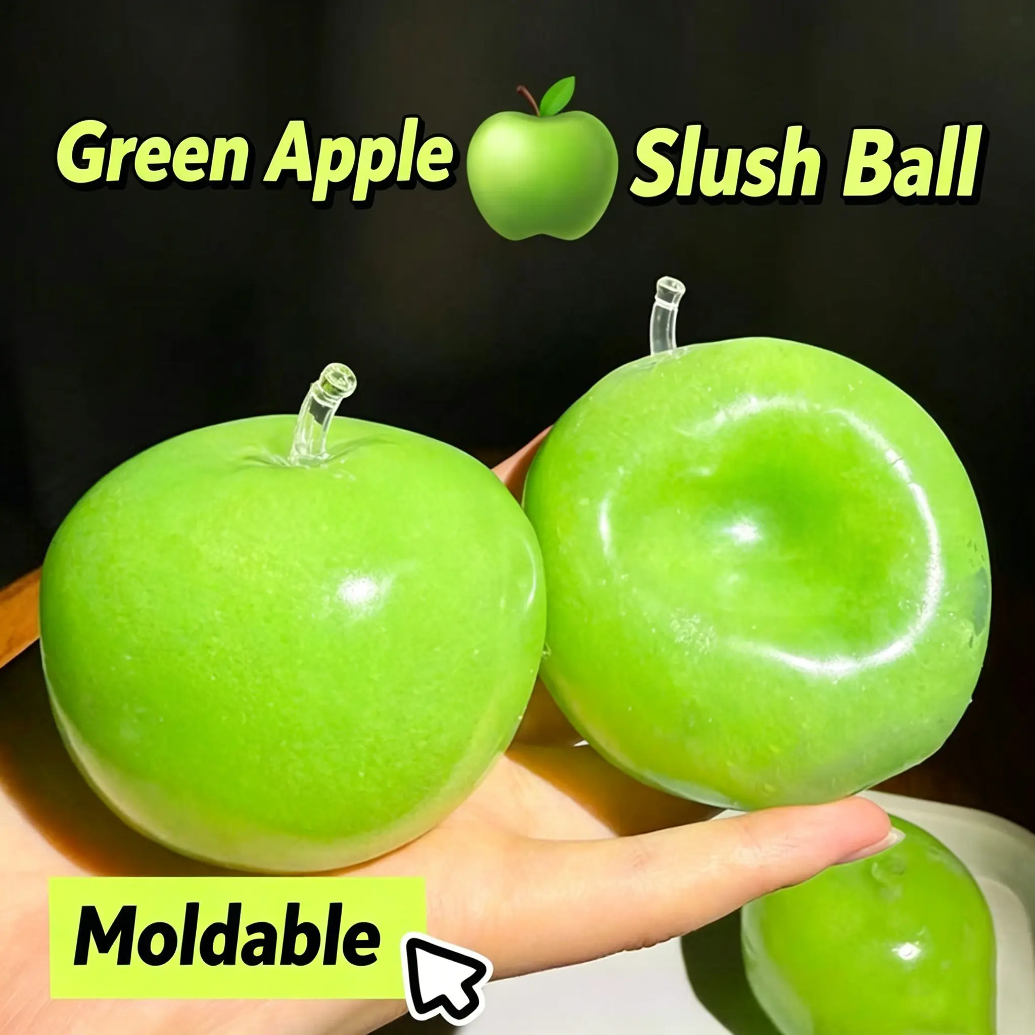 Green Apple Slime Fill Moldable Squishy Toy, Infinite Stress Relief, Perfect for Anxiety Reduction & Fidget Relief, Portable Decompression Squeeze, Ideal Valentine's Day & Easter Gifts for Kids Gift Exchange.