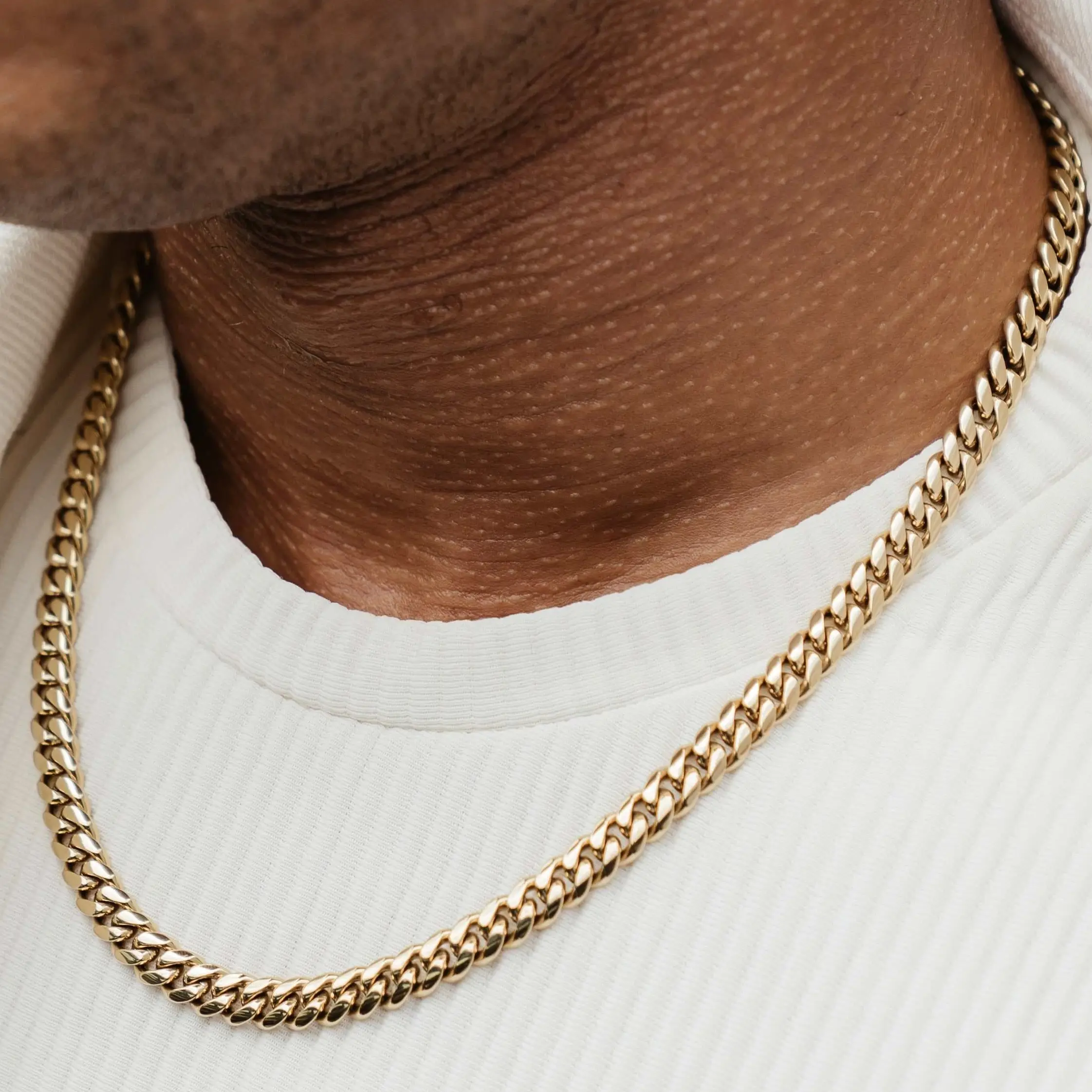 GLD Miami Cuban Link Chain | 18k Yellow Gold Plated, 8mm - 16" to 28" Lengths, Classic Statement Necklace - Perfect Gift
