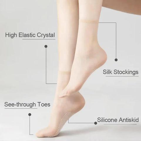 Invisible Slip-resistant Crystal Silk Socks Ultra-fine Breathable Non-slip Design High Elasticity All-match Fashion for Women Invisible Slip-resistant Crystal Silk Socks Ultra-fine Breathable Non-slip Design High Elasticity All-match Fashion for Women