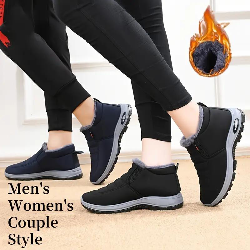 Rain Core | Women's Winter Warm Plush Lined Ankle Boots Non-Slip Waterproof Couple Style Snow Boots for Cold Weather plush  lined  boots