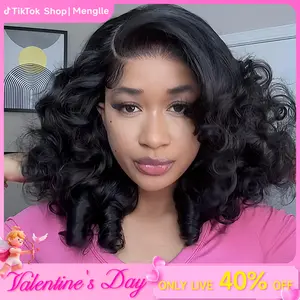 Live. Menglle Hair 250% Density Ready to Go Glueless Bouncy Wave 7x6 Pre Cut Lace Front Wig Spiral Curl Human Hair Wigs With Middle Part #Outdoorfun