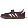 Adidas Samba Jane Women's Maroon Cream White Round Toe Closed Sneakers - Velcro & Lace-Up Closure, Soft Breathable Upper, All-Seasons Sports Shoes, Casual Walking Shoes, Rubber Sole Trainer