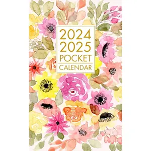Pocket Calendar 2024-2025: 2 Year Small Size Monthly Planner for Purse - From January 2024 To December 2025 | Ditsy Floral Cover Paperback – September 29, 2023