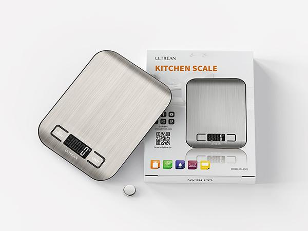 Ultrean Food Scale, Digital Kitchen Scale for Baking Cooking and Meal Prep, 6 Units with Tare Function, 11lb (Batteries Included)