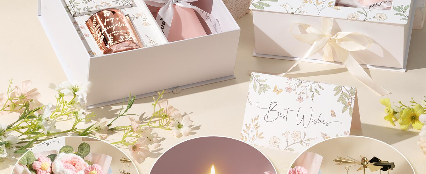 Mayicivo Valentine's Day Gifts for Women Mom Friend Sister, Unique Birthday Gifts for Women Girlfriend Wife Daughter, Christmas Candles Hummingbird Rotating Scented Candles Set for Woman with Crochet Flower Bouquet Mayicivo Valentine's Day Gifts for Women Mom Friend Sister, Unique Birthday Gifts for Women Girlfriend Wife Daughter, Christmas Candles Hummingbird Rotating Scented Candles Set for Woman with Crochet Flower Bouquet