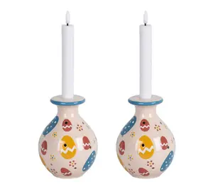 Temp-tations Seasonal Set of 2 Taper Candle Holders