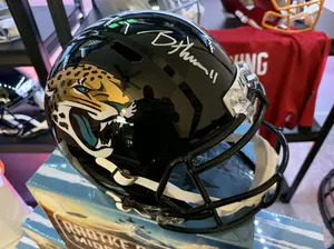 Jaguars Brian Thomas Jr. Authentic Signed Full Size Speed Rep Helmet Fanatics